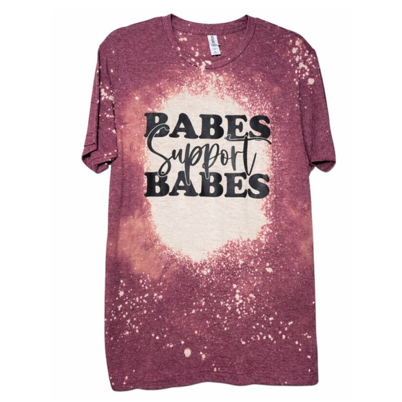 Tultex Tops - Tultex Women’s Maroon Splatter Tie-Dye Tee